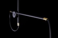 Lampe à suspendre tissu métal noir argent...