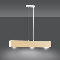 Pendelleuchte Holz Metall verstellbar 3x E27 Natur...