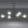 Lampe à suspendre ajustable Noir Rétro 6x E27 Métal