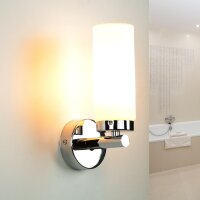 Badlampe Wand Spiegel Glas Metall in Chrom Weiß...