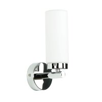 Badlampe Wand Spiegel Glas Metall in Chrom Weiß...