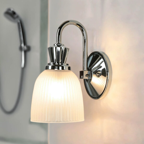 Lampe de salle de bain stylée avec LED IP44 Verre strié COSTILLA