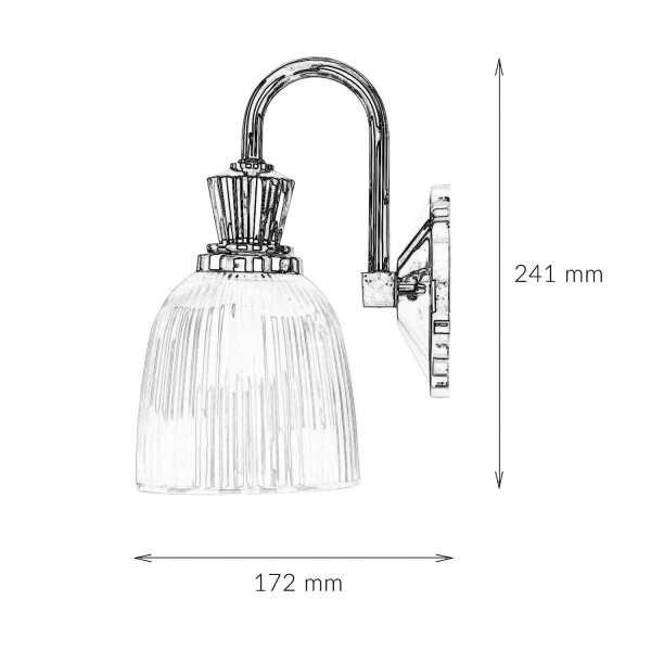 Lampe de salle de bain stylée avec LED IP44 Verre strié COSTILLA