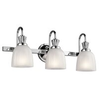 Applique de salle de bain LED en chrome blanc IP44 verre...