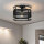 Deckenlampe rund 30 cm Schwarz Metall Mesh E27