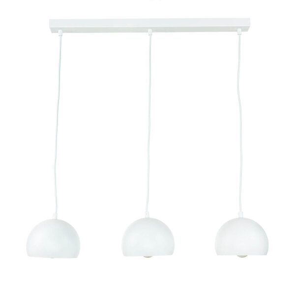 Lampe à suspendre blanche E27 design rétro 3 flammes