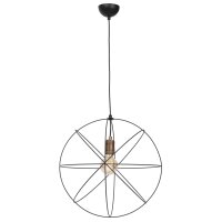 Lampe à suspendre ronde 45 cm noir métal E27