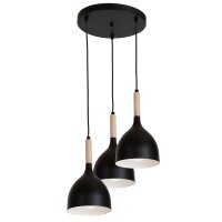 Lampe à suspendre Noir Scandinave Métal 3...
