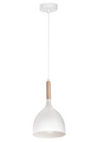 Lampe &agrave; suspendre Blanc M&eacute;tal Bois E27...