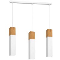 Hängelampe Weiß Metall Holz Skandinavisch 3