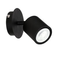 Spot mural noir métal GU10 petit 10 cm Moderne