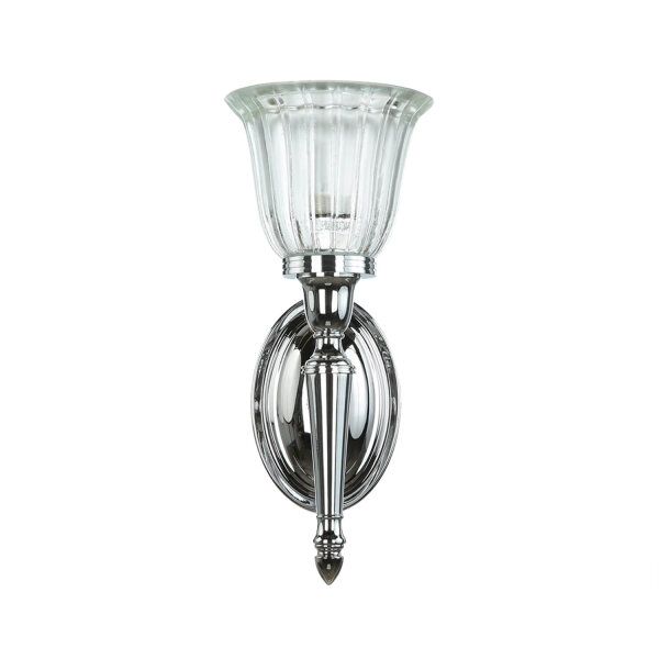 Designer Badleuchte LED aus Messing Glas IP44 in Chrom