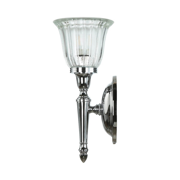 Designer Badleuchte LED aus Messing Glas IP44 in Chrom