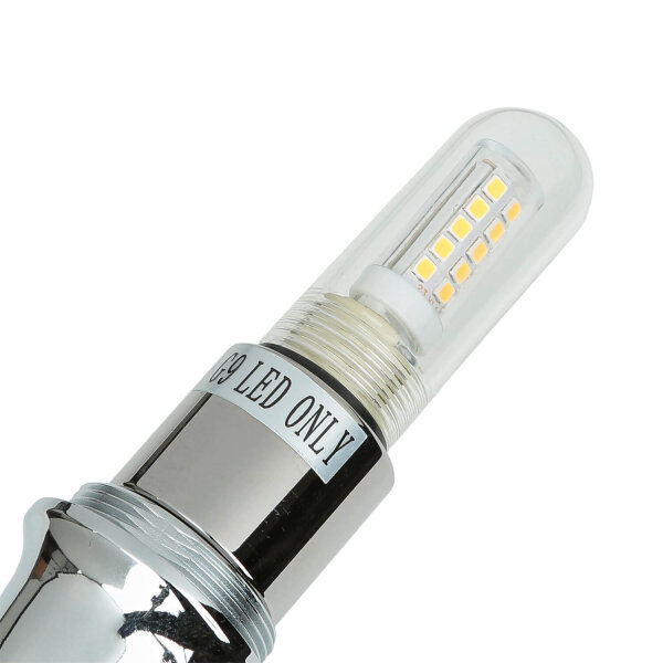 Designer Badleuchte LED aus Messing Glas IP44 in Chrom