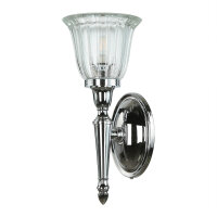 Designer Badleuchte LED aus Messing Glas IP44 in Chrom