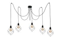 XXL Lampe suspendue métal 5-flamme E27 noir