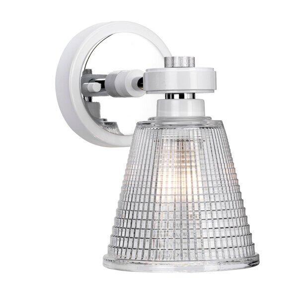 LED Badezimmerleuchte Glas IP44 in Chrom verstellbar