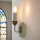 Wandlampe CANDELA 8 Holz Shabby Weiß Kerze Lampe
