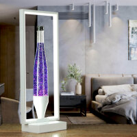 Lampe à Lave Paillette Violet Blanc LED Cadre...
