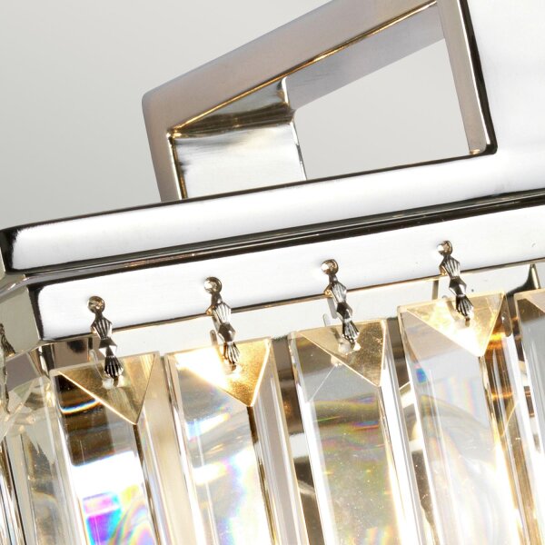 Wandleuchte Kristall Art Déco E27 in Nickel Klar E27