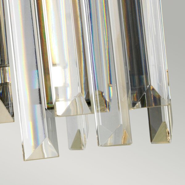 Wandleuchte Kristall Art Déco E27 in Nickel Klar E27
