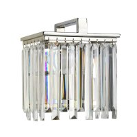 Wandleuchte Kristall Art Déco E27 in Nickel Klar E27