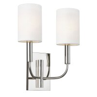 Wandlampe Chrom Weiß 2x E14 in Nickel Weiß...
