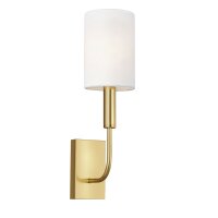 Wandlampe mit Schirm in Messing Weiß Jugendstil