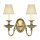 Applique murale laiton tissu 2 flammes design baroque