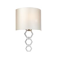 Applique murale Tissu M&eacute;tal Cr&egrave;me Chrome...