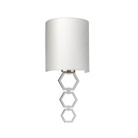 Applique murale tissu abat-jour crème chrome...