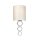 Applique murale tissu abat-jour crème chrome étroit E27