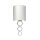 Applique murale tissu abat-jour crème chrome étroit E27