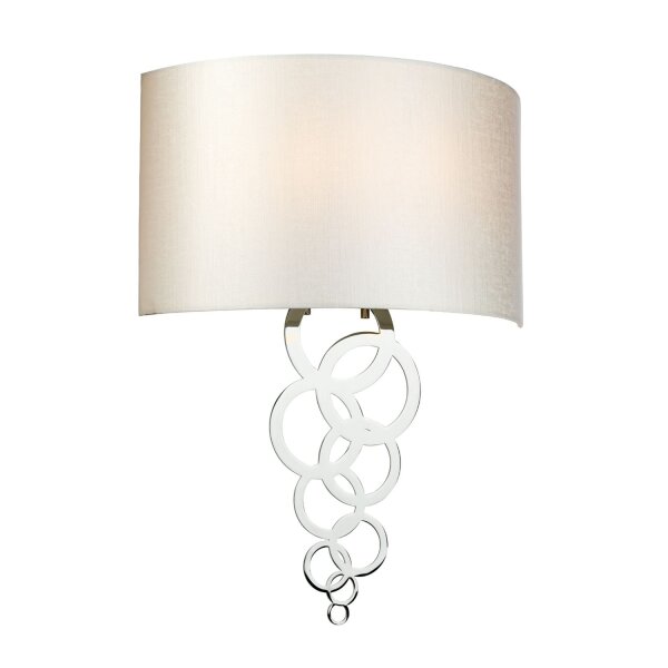 Wandlampe Creme Chrom Modern Stoff Metall Up Down Flur