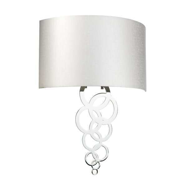 Wandlampe Creme Chrom Modern Stoff Metall Up Down Flur