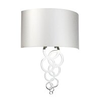 Wandlampe Creme Chrom Modern Stoff Metall Up Down Flur