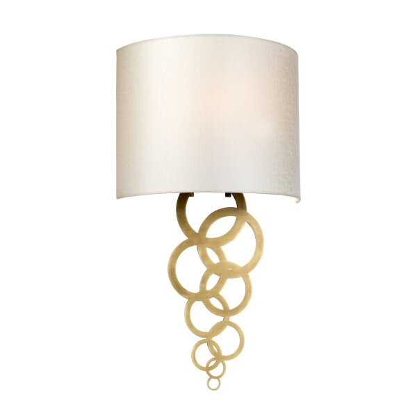 Wandlampe Stoffschirm Creme Messing Modern E27