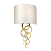 Applique Abat-jour Tissu Crème Laiton Moderne E27