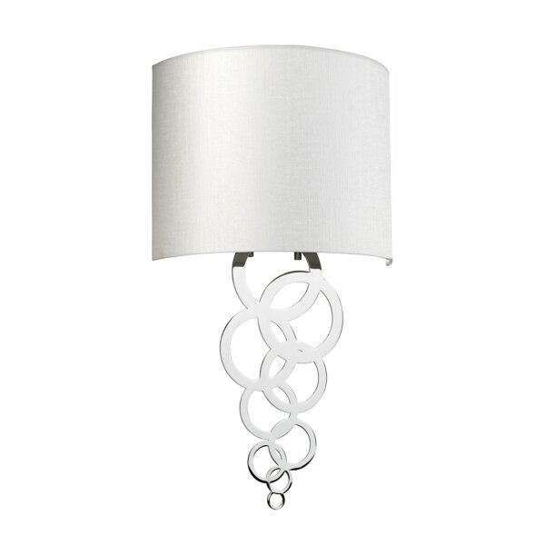 Applique Up Down Crème Chrome Moderne E27 Tissu Métal