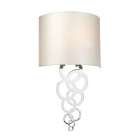 Applique Up Down Crème Chrome Moderne E27 Tissu...
