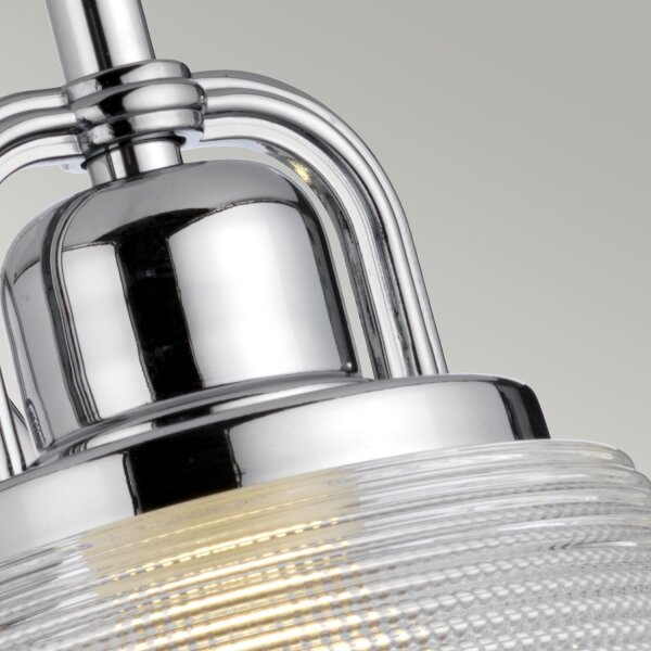Wandlampe Badezimmer Glas Metall in Chrom Klar