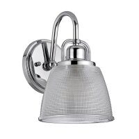 Wandlampe Badezimmer Glas Metall in Chrom Klar