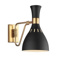 Wandleuchte Schwarz Messing E27 Metall Retro Design