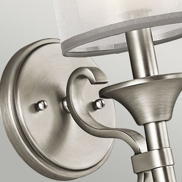 Wandleuchte Weiß Zinn antik Glas Leinen Metall Modern