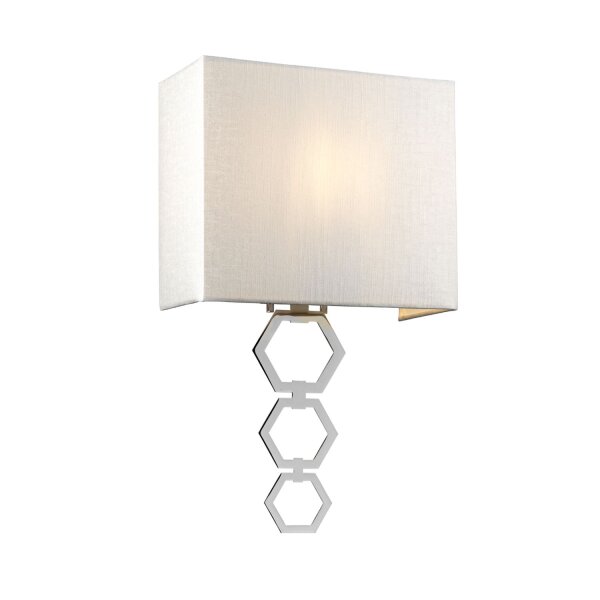 Applique Up Down Crème Chrome Tissu Métal Moderne