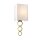 Wandleuchte Stoff Up Down Creme Messing antik Modern