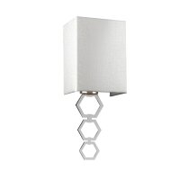 Wandlampe Creme Chrom Up Down E27 Stoff Metall Modern