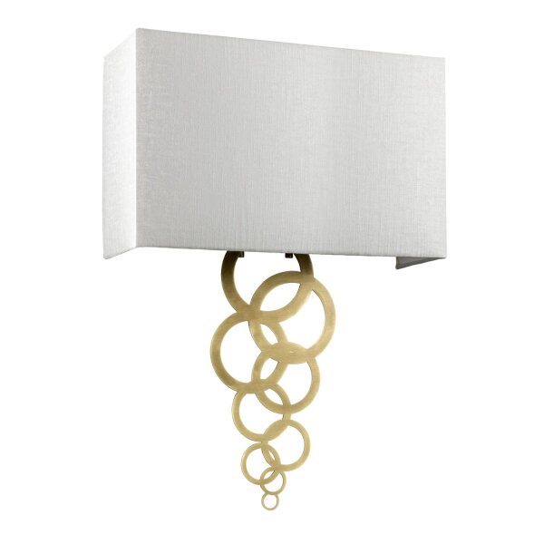 Wandleuchte Up Down in Creme Messing antik Stoff Metall