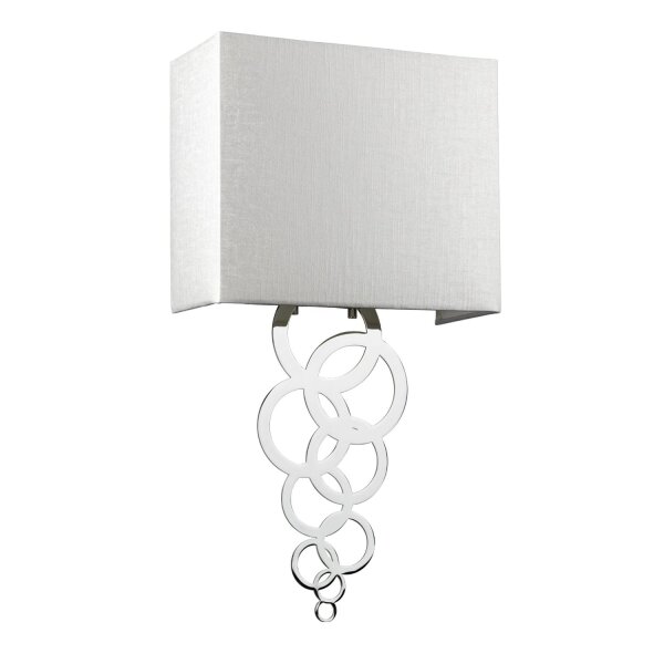 Wandlampe Up Down E27 Creme Chrom Stoff Metall