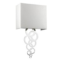 Wandlampe Up Down E27 Creme Chrom Stoff Metall